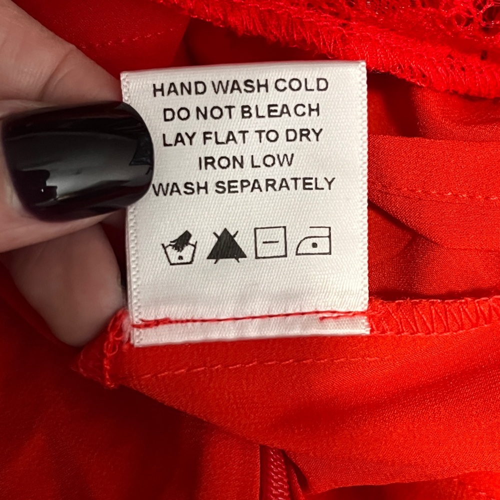 Lovers + Friends Red Lace Ruffle Strapless Mini Dress XXS NWT - Picture 13 of 14
